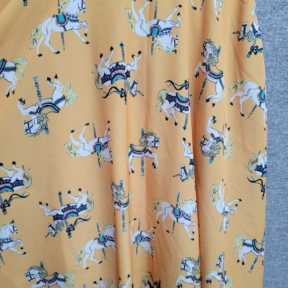 ANTHROPOLOGIE MODCLOTH CARROUSEL HORSE PRINT SKIRT, SIZE M - Picture 4 of 8